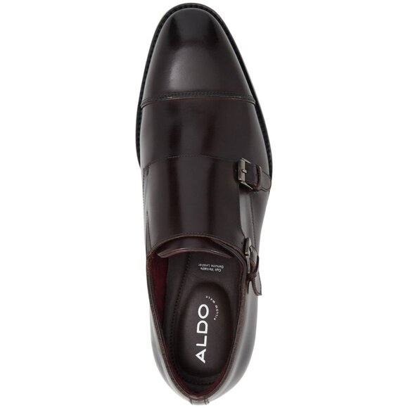 ALDO Mens Zigof Leather Round Toe Buckle Monk Strap Shoes Black Size 7D NIB - Picture 3 of 5